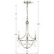 Metro 3 Light 15.5 inch Antique Silver Mini Chandelier Ceiling Light