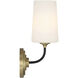 Niles Bath Sconce Wall Light in Black Forged and Modern Gold