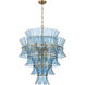 Abigail 21 Light 30 inch Aged Brass Chandelier Ceiling Light in Blue