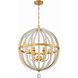 Roxy 6 Light 22 inch Antique Gold Chandelier Ceiling Light