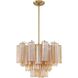 Addis 6 Light 19.75 inch Aged Brass Chandelier Ceiling Light in Tronchi Glass Amber