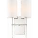 Veronica 2 Light 11 inch Polished Nickel Sconce Wall Light