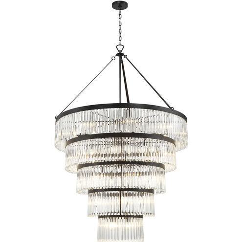 Emory 30 Light 48 inch Black Forged Chandelier Ceiling Light