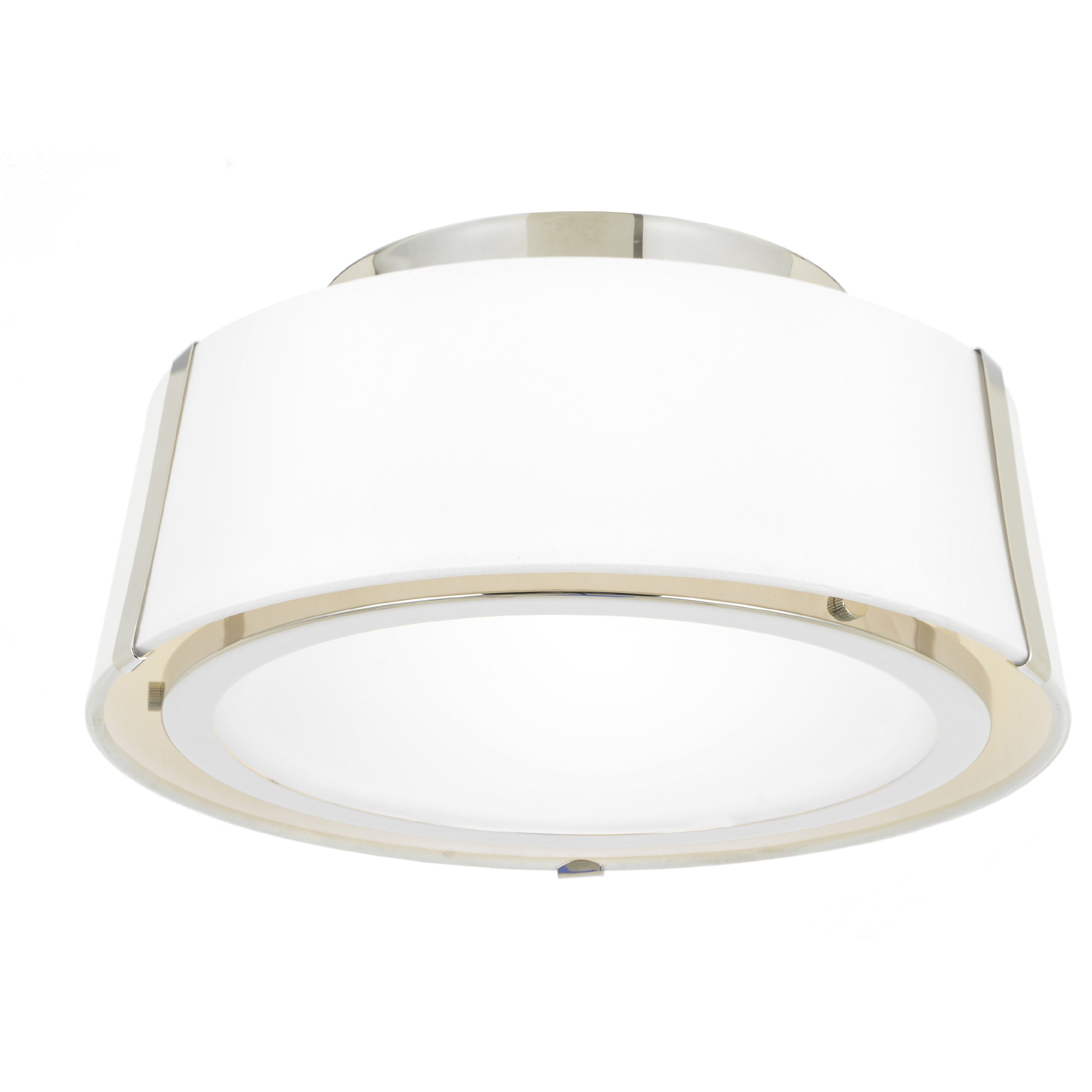 Fulton 2 Light 12 inch Polished Nickel Semi Flush Ceiling Light