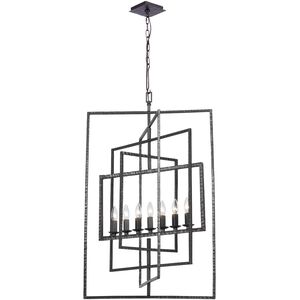 Capri 7 Light 24 inch Raw Steel Chandelier Ceiling Light