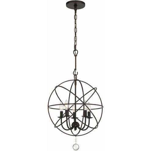Solaris 5 Light 17 inch English Bronze Mini Chandelier Ceiling Light