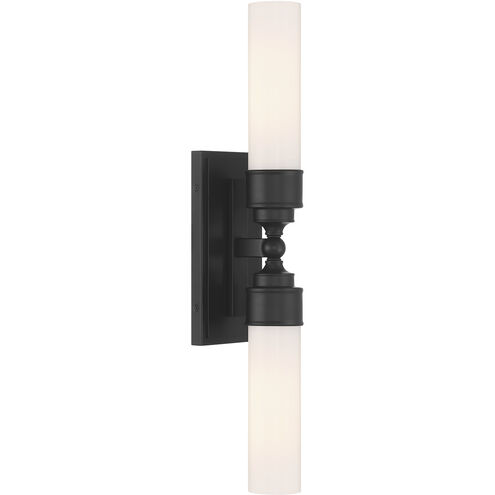 Wilcox 2 Light 5 inch Matte Black Bath Wall Sconce Wall Light
