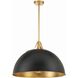 Soto Pendant Ceiling Light in Matte Black and Antique Gold