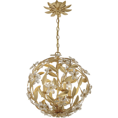 Marselle 4 Light 16.5 inch Antique Gold Mini Pendant Ceiling Light