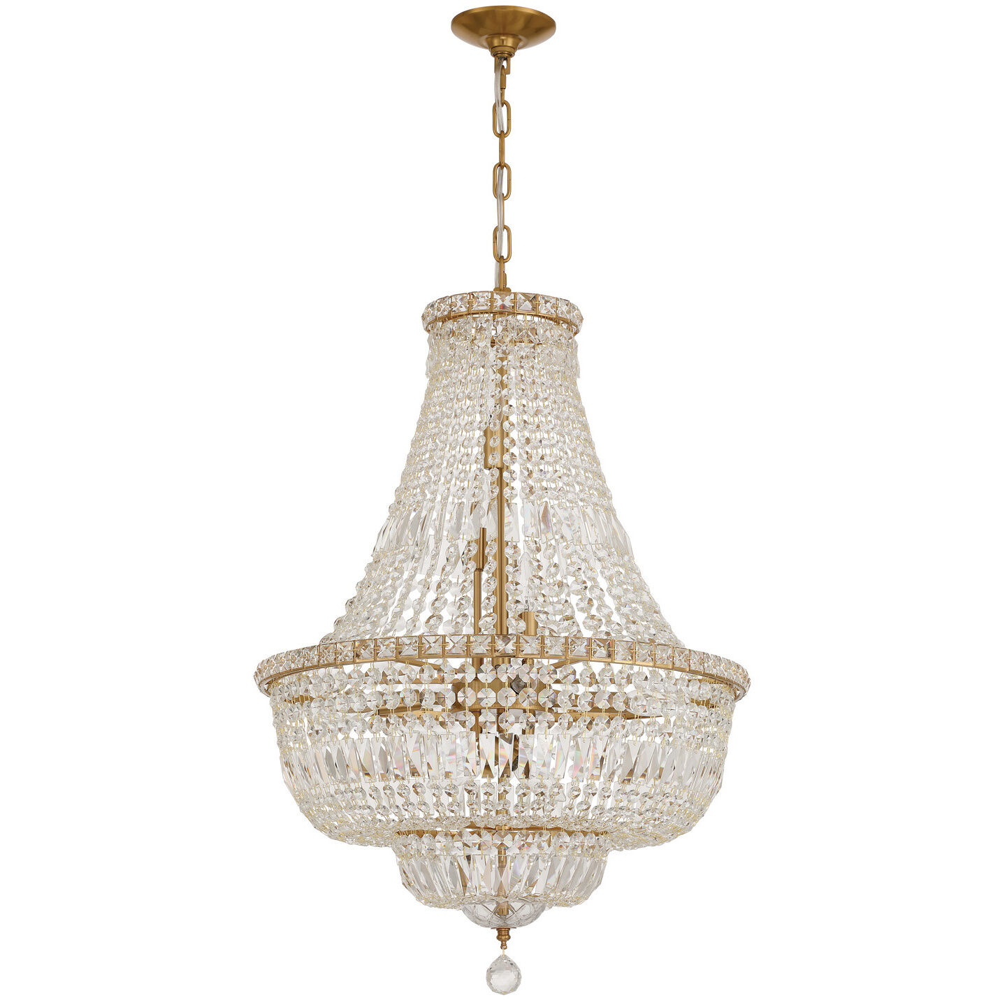 Roslyn 9 Light 22 inch Aged Brass Chandelier Ceiling Light