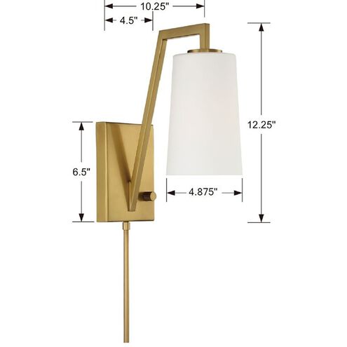 Avon 1 Light 5 inch Aged Brass Sconce Wall Light