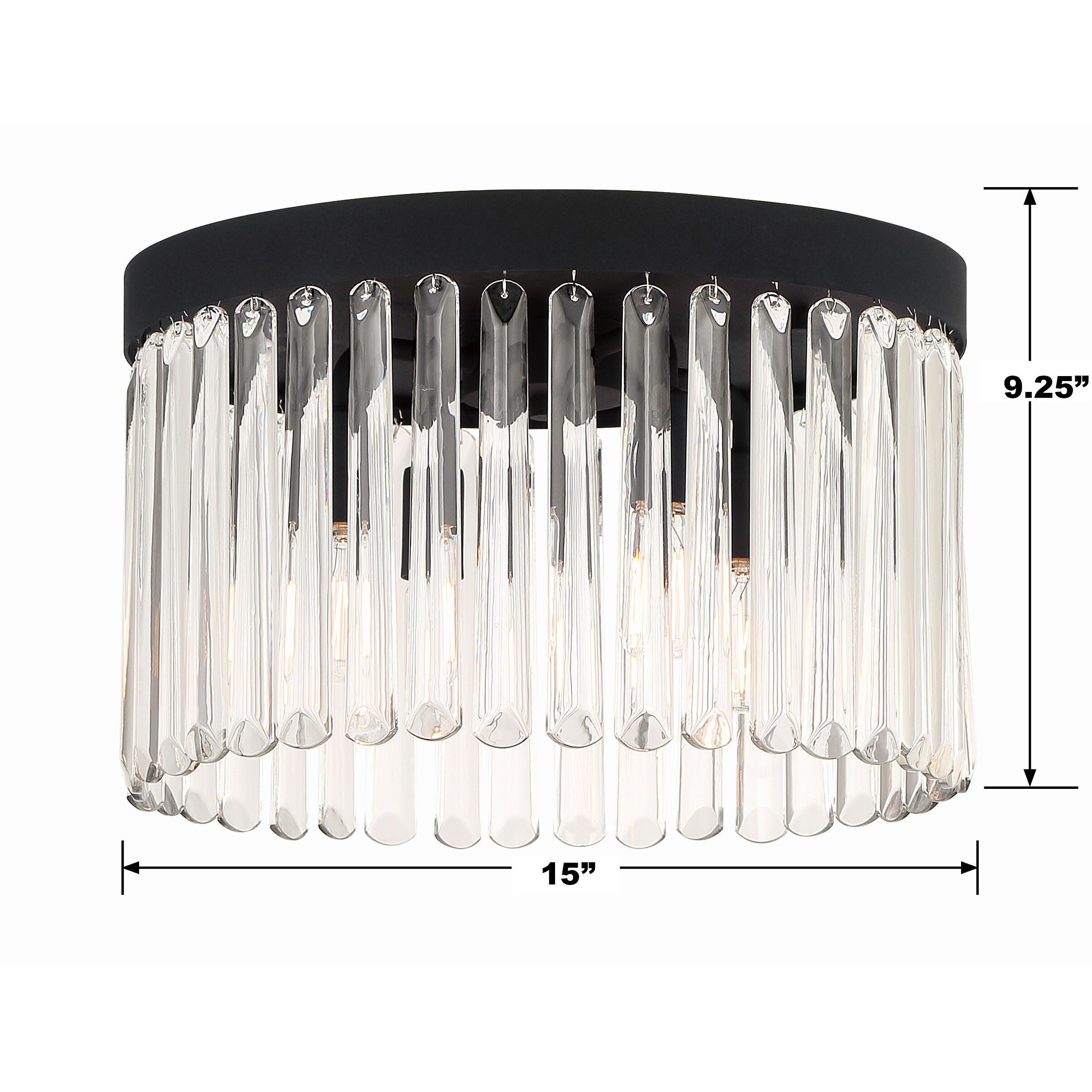 Emory 4 Light 15 inch Black Forged Flush/Semi Flush Ceiling Light