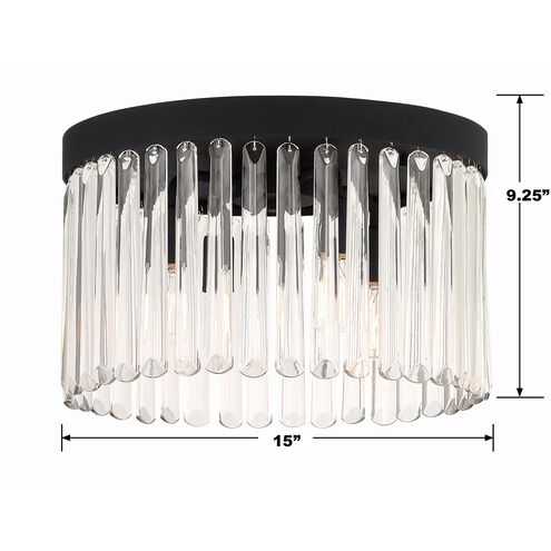 Emory 4 Light 15 inch Black Forged Flush/Semi Flush Ceiling Light