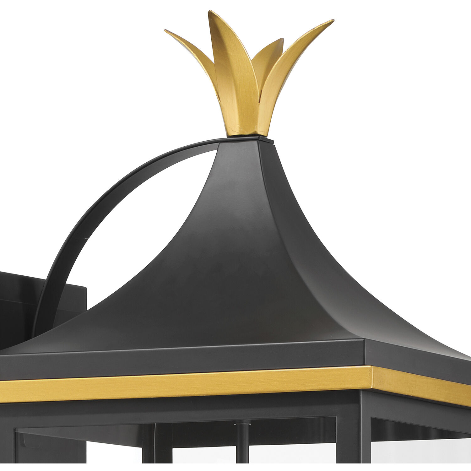 Simpson 4 Light 31.5 inch Matte Black and Textured Gold Outdoor Sconce