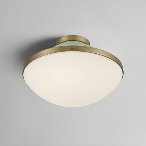 Xander 2 Light 16.25 inch Vibrant Gold and Green Flush Mount Ceiling Light