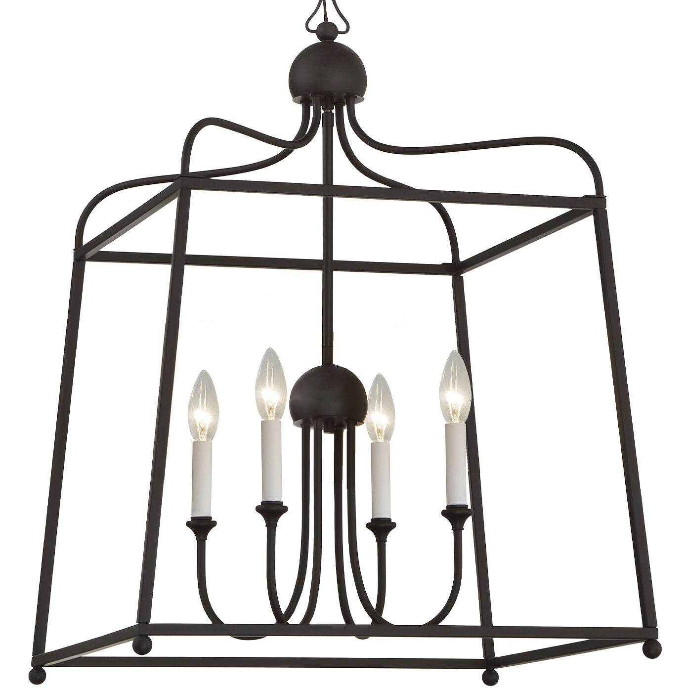 Sylvan 4 Light 21.5 inch Black Forged Lantern Chandelier Ceiling Light
