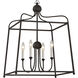Sylvan 4 Light 21.5 inch Black Forged Lantern Chandelier Ceiling Light