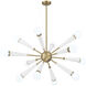 Zodiac 12 Light 34 inch Aged Brass and Matte White Chandelier Ceiling Light