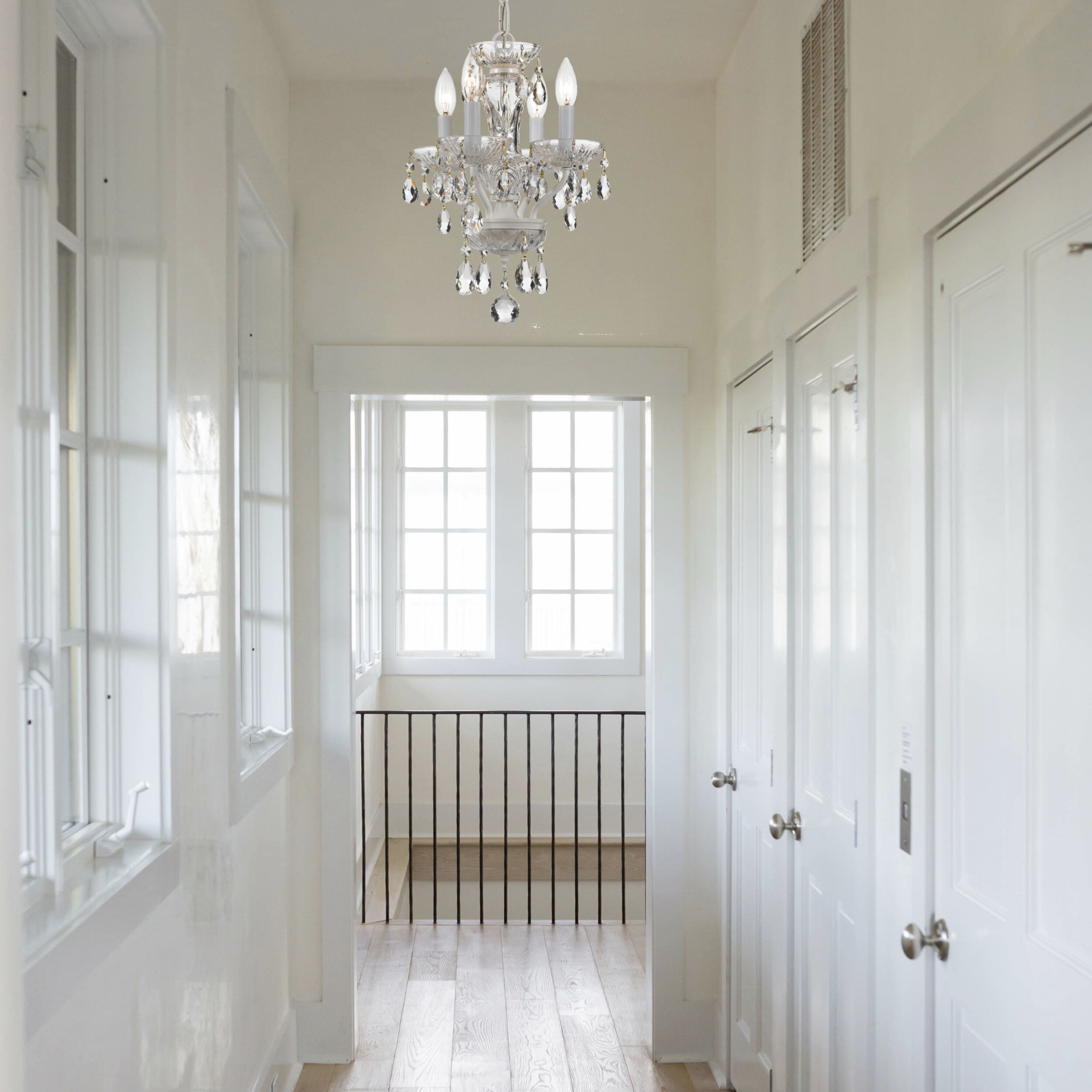 Welton 4 Light 11 inch Wet White Mini Chandelier Ceiling Light in Clear Spectra