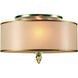 Luxo 3 Light 14 inch Antique Brass Flush/Semi Flush Ceiling Light