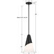 Tori 1 Light 9 inch Matte Black Pendant Ceiling Light