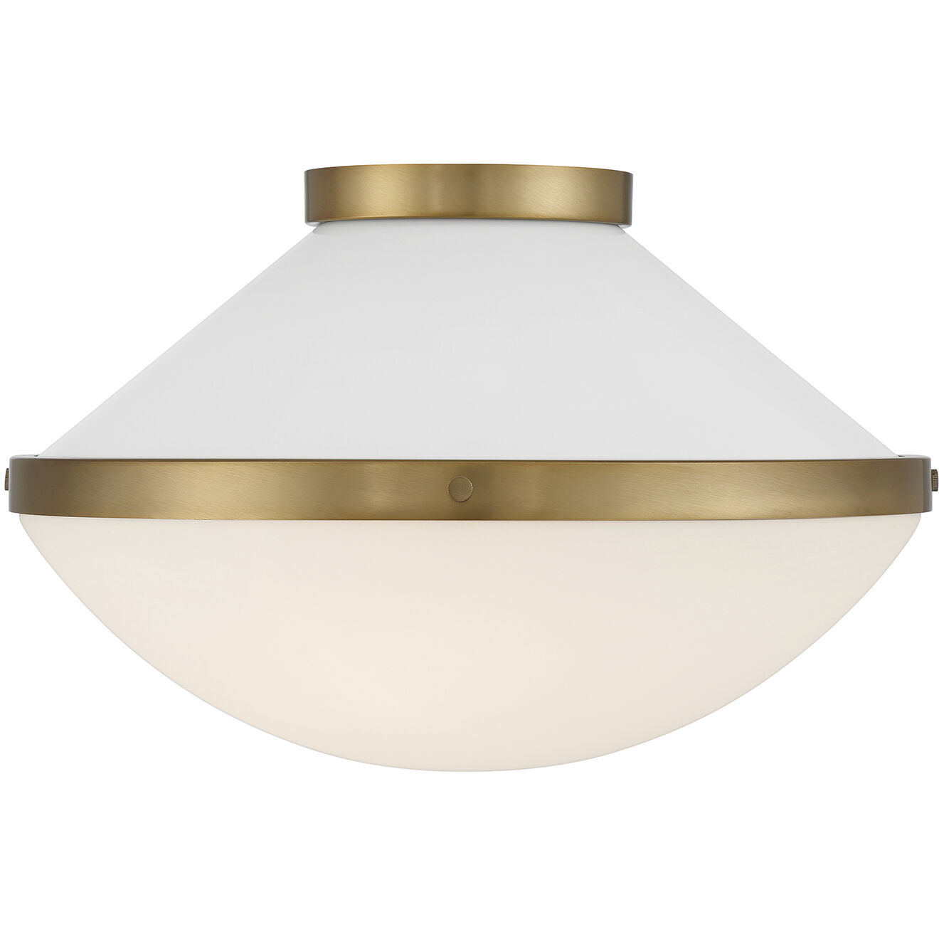 Xander 2 Light 16.25 inch Vibrant Gold Flush Ceiling Light in Vibrant Gold and White