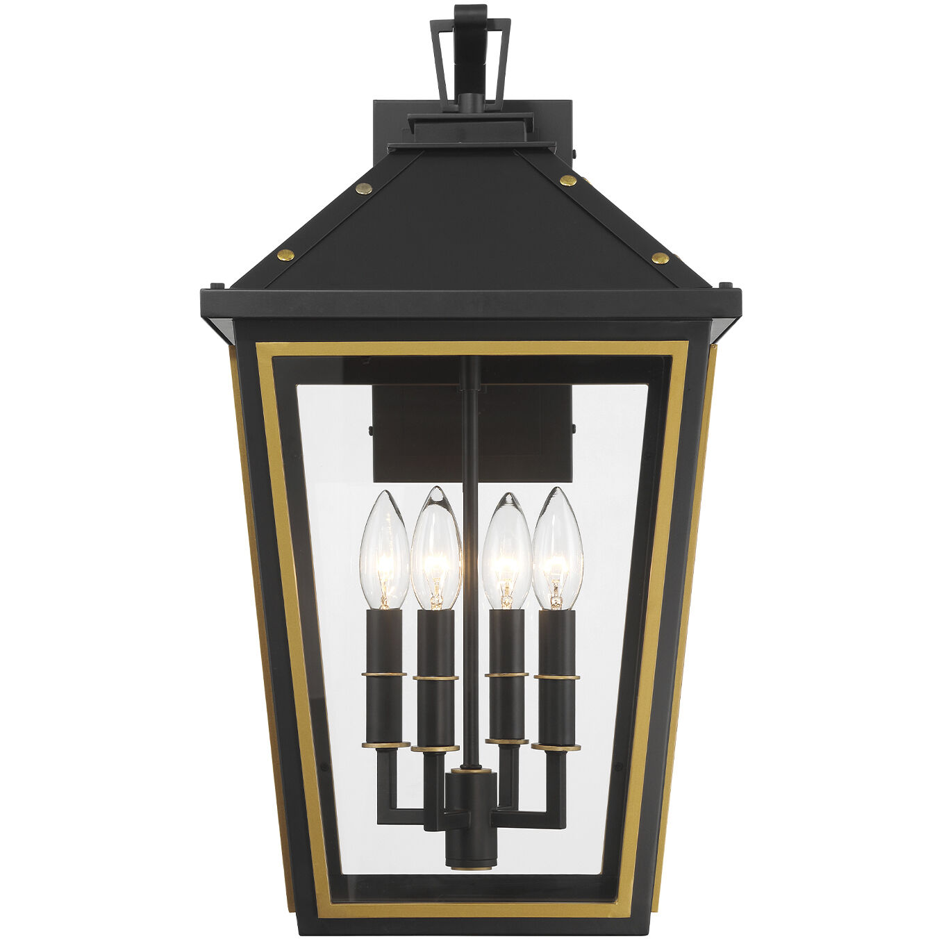Hawkins Wall Sconce Wall Light in Matte Black and Textured Gold