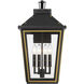 Hawkins Wall Sconce Wall Light in Matte Black and Textured Gold