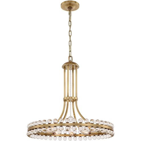 Clover 8 Light 22.5 inch Aged Brass Chandelier Ceiling Light