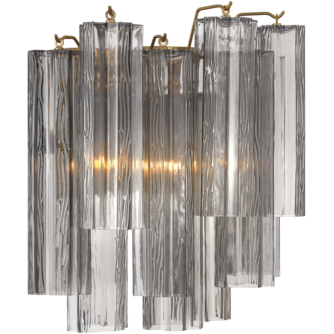 Addis Bath Wall Light in Aged Brass, Smoke