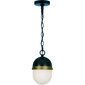 Capsule 3 Light 12.25 inch Matte Black/Textured Gold Outdoor Pendant, Brian Patrick Flynn