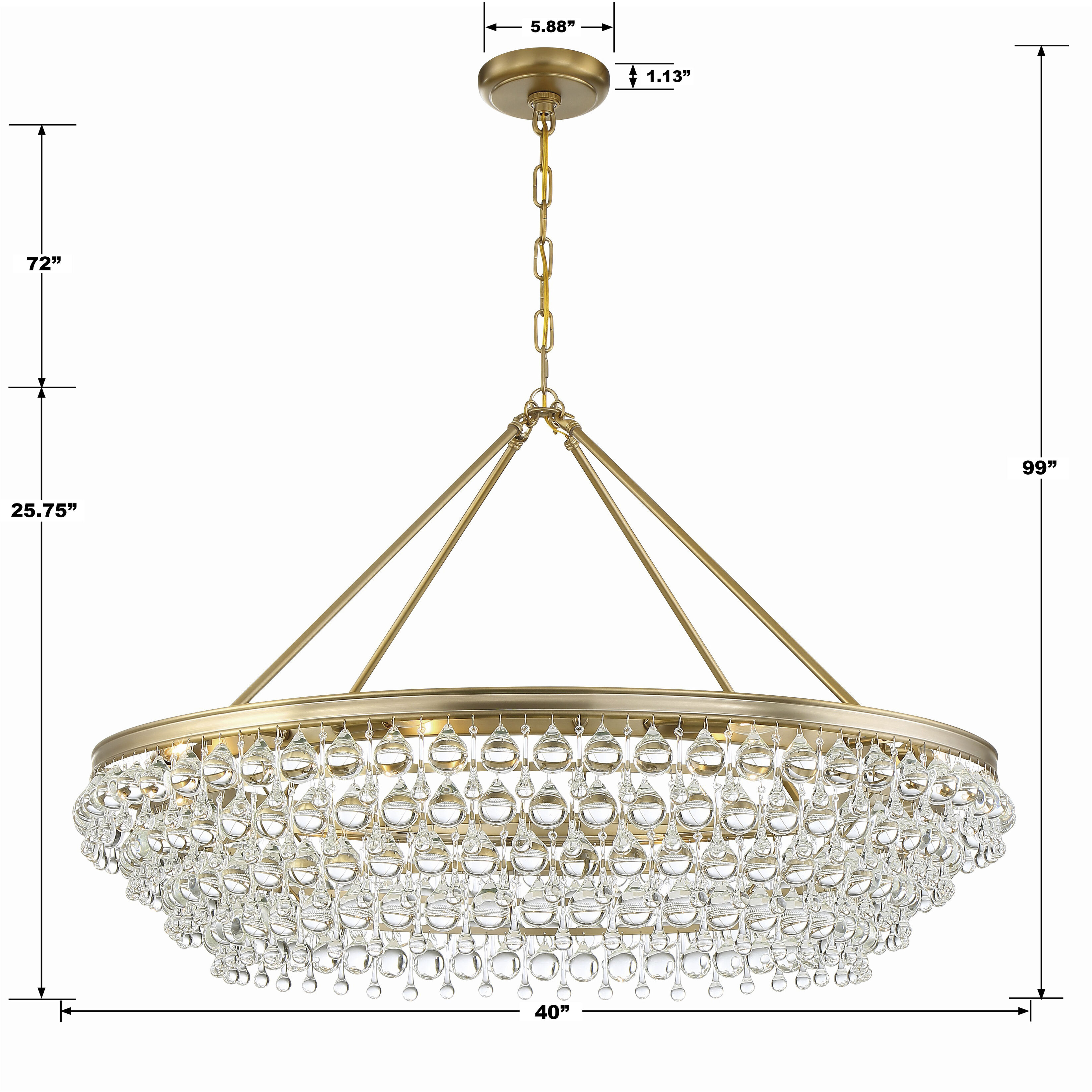 Calypso 8 Light 40 inch Vibrant Gold Chandelier Ceiling Light
