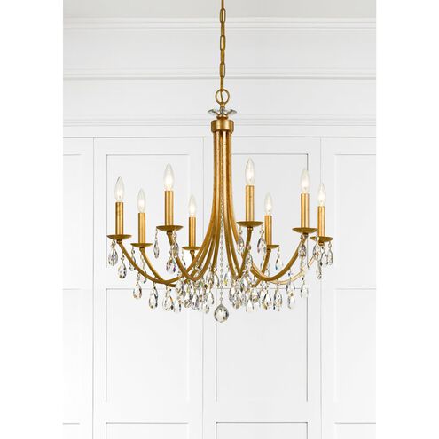 Bridgehampton 8 Light 28 inch Antique Gold Chandelier Ceiling Light in Clear Hand Cut