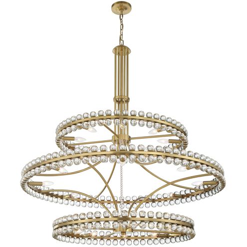 Clover 24 Light 48 inch Aged Brass Chandelier Ceiling Light