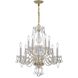 Traditional Crystal 10 Light 23 inch Polished Brass Chandelier Ceiling Light