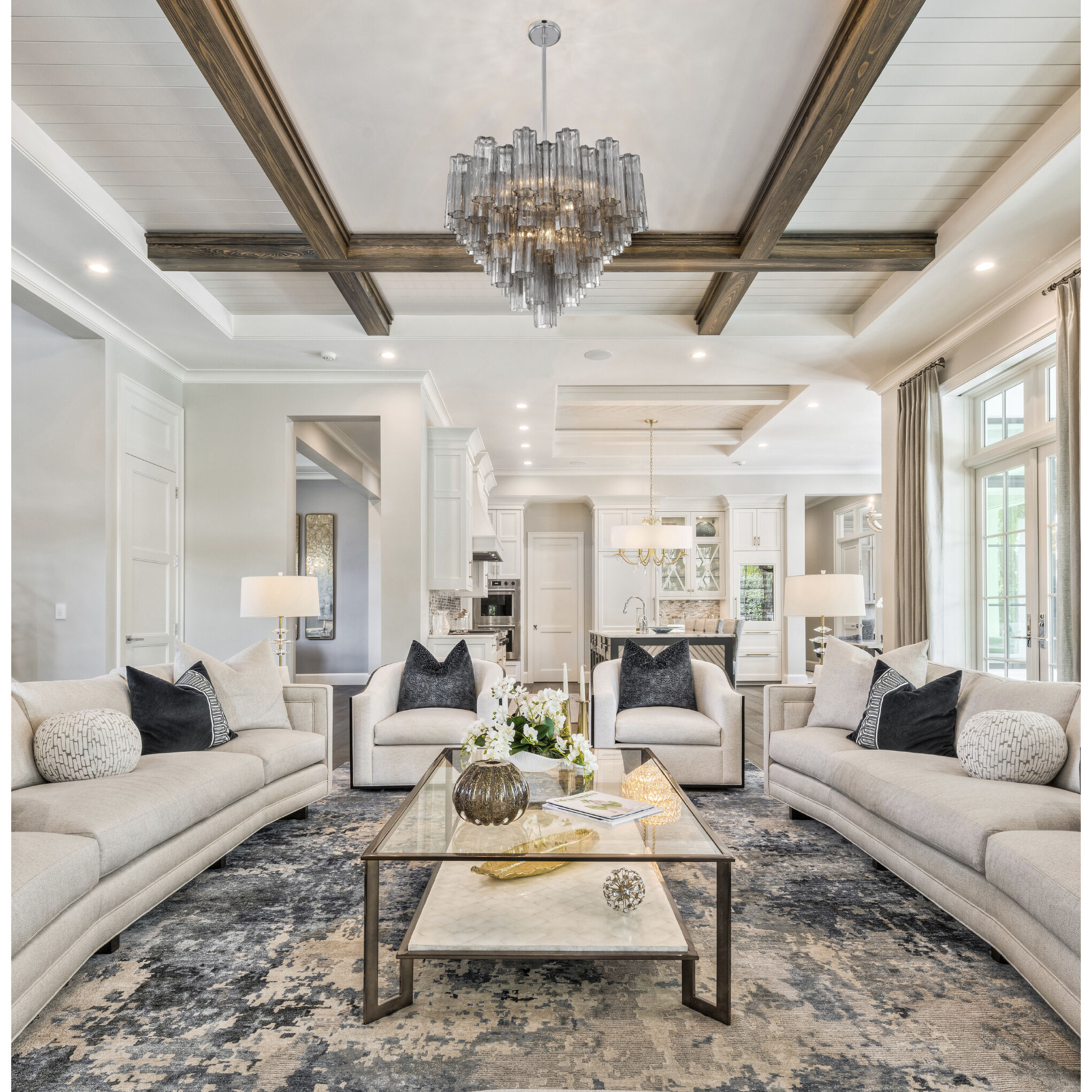 Addis 12 Light 26.75 inch Polished Chrome Chandelier Ceiling Light in Tronchi Glass Smoke