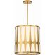 Royston 4 Light 17 inch Antique Gold Mini Chandelier Ceiling Light in Antique Brass and Black