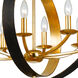 Luna 8 Light 36 inch English Bronze and Antique Gold Chandelier Ceiling Light