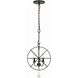 Solaris 3 Light 12.5 inch English Bronze Mini Chandelier Ceiling Light