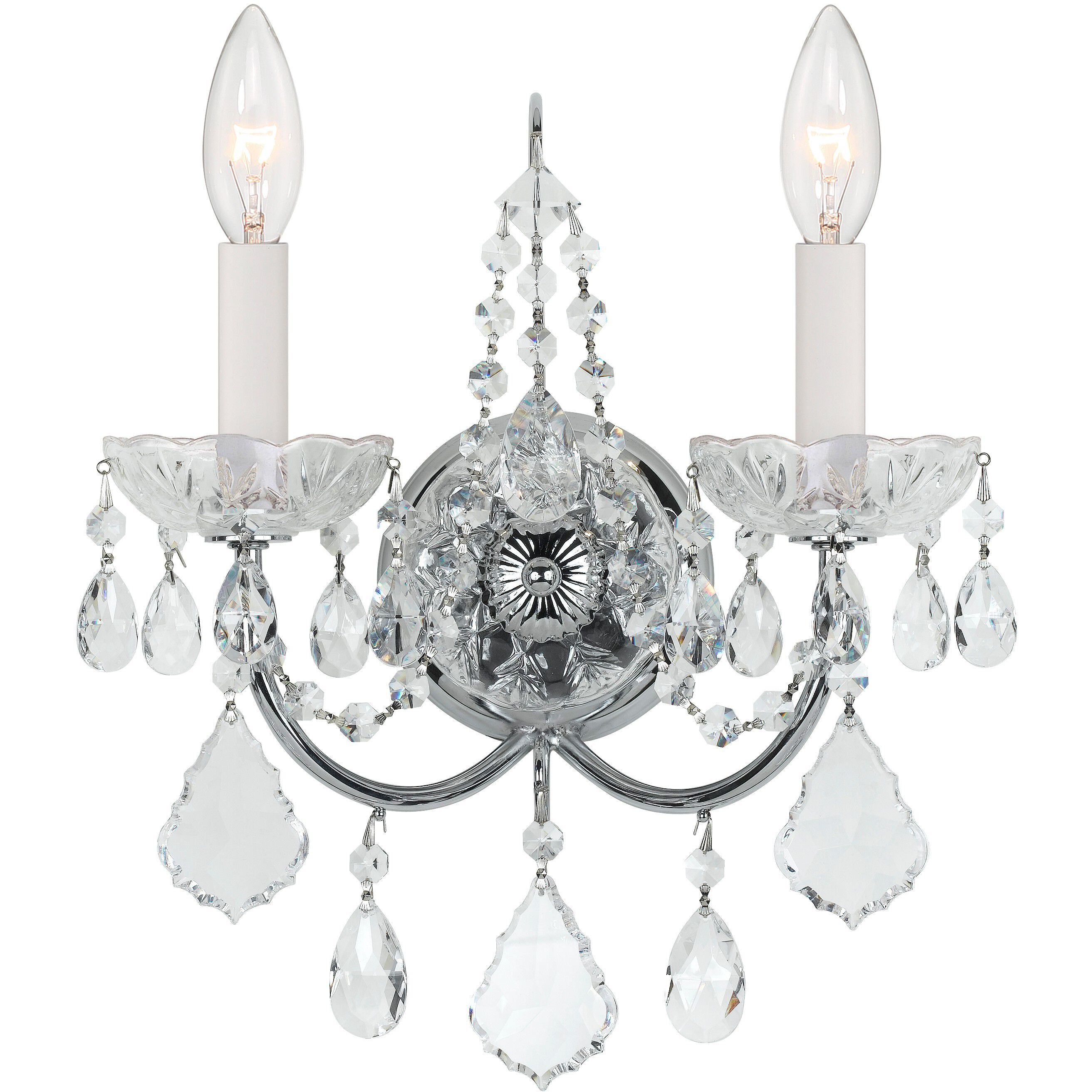 Imperial Sconce Wall Light in Clear Swarovski Strass