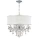 Brentwood 12 Light 30 inch Polished Chrome Chandelier Ceiling Light in Smooth White, Hand Cut Crystal