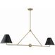 Xavier 4 Light 54 inch Vibrant Gold Linear Chandelier Ceiling Light