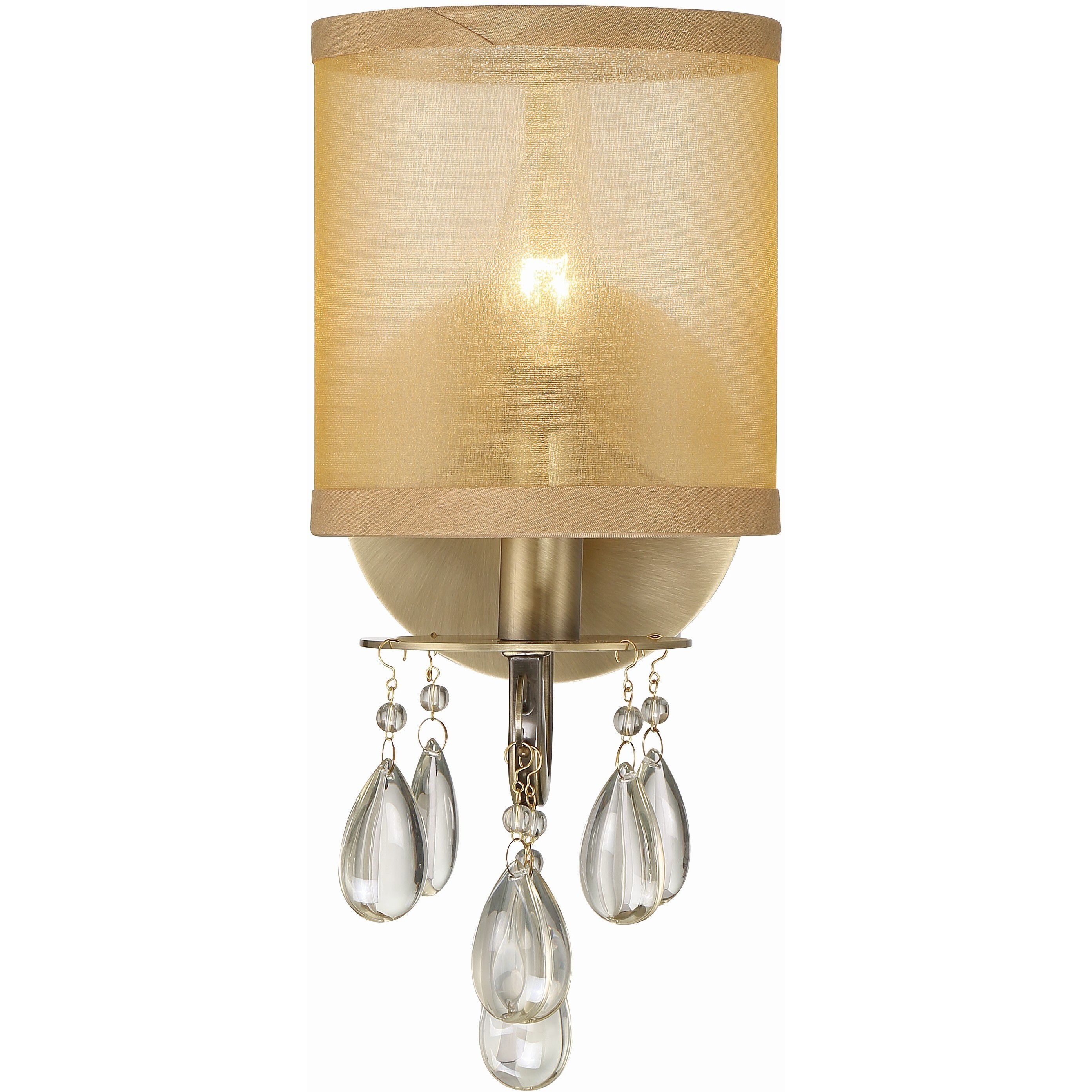 Hampton Bath Sconce Wall Light in Antique Brass