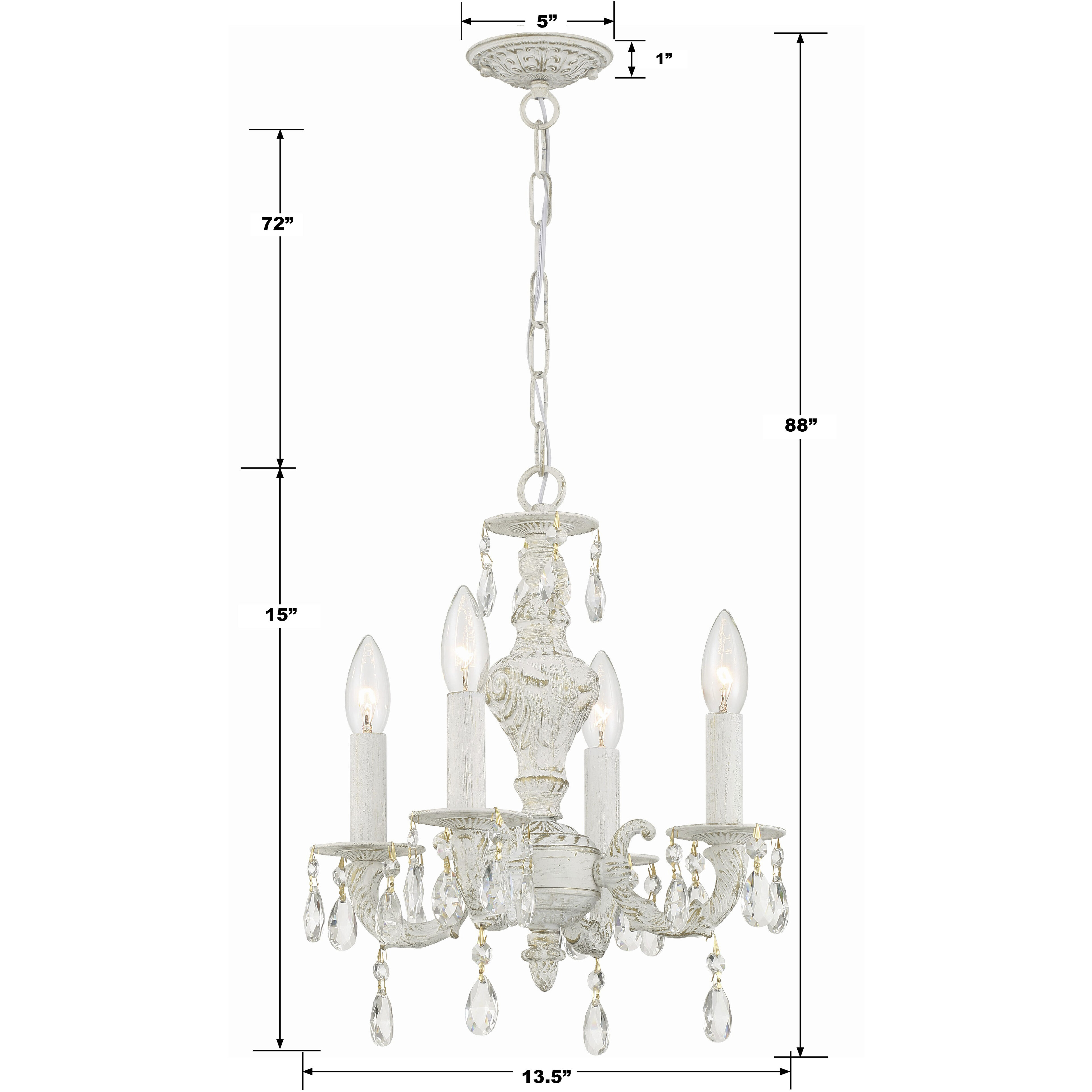 Crystorama 5024-AW-CL-MWP Paris Market 4 Light 13.5 inch