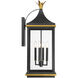 Simpson Wall Sconce Wall Light in Matte Black and Textured Gold