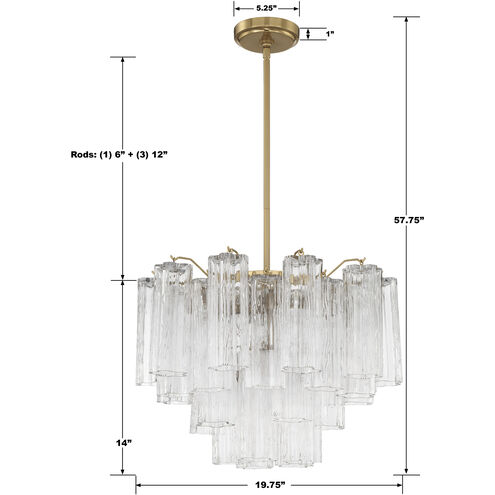 Addis 6 Light 19.75 inch Aged Brass Chandelier Ceiling Light