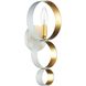 Luna Bath Sconce Wall Light in Matte White and Antique Gold