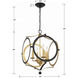 Odelle 4 Light 20 inch Black and Antique Gold Chandelier Ceiling Light