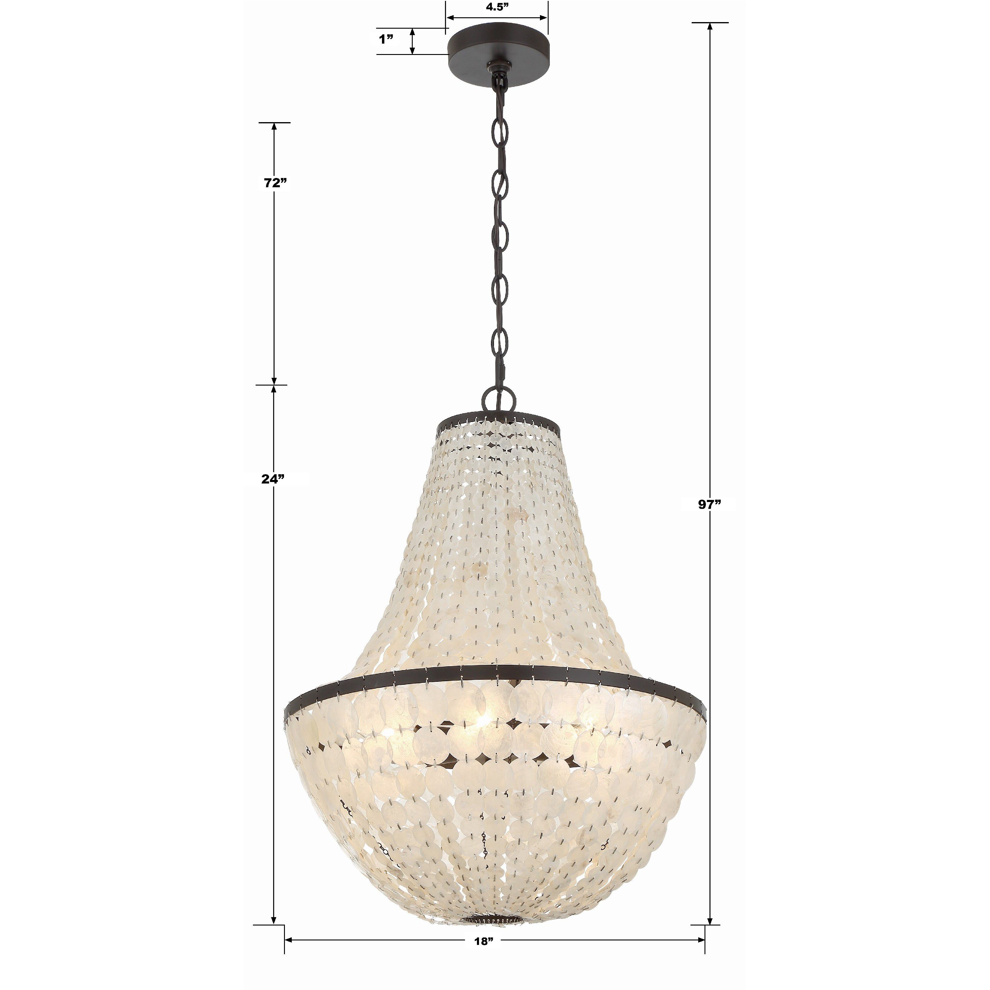 Brielle 6 Light 18 inch Dark Bronze Chandelier Ceiling Light