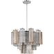 Addis 6 Light 19.75 inch Polished Chrome Chandelier Ceiling Light in Tronchi Glass Autumn